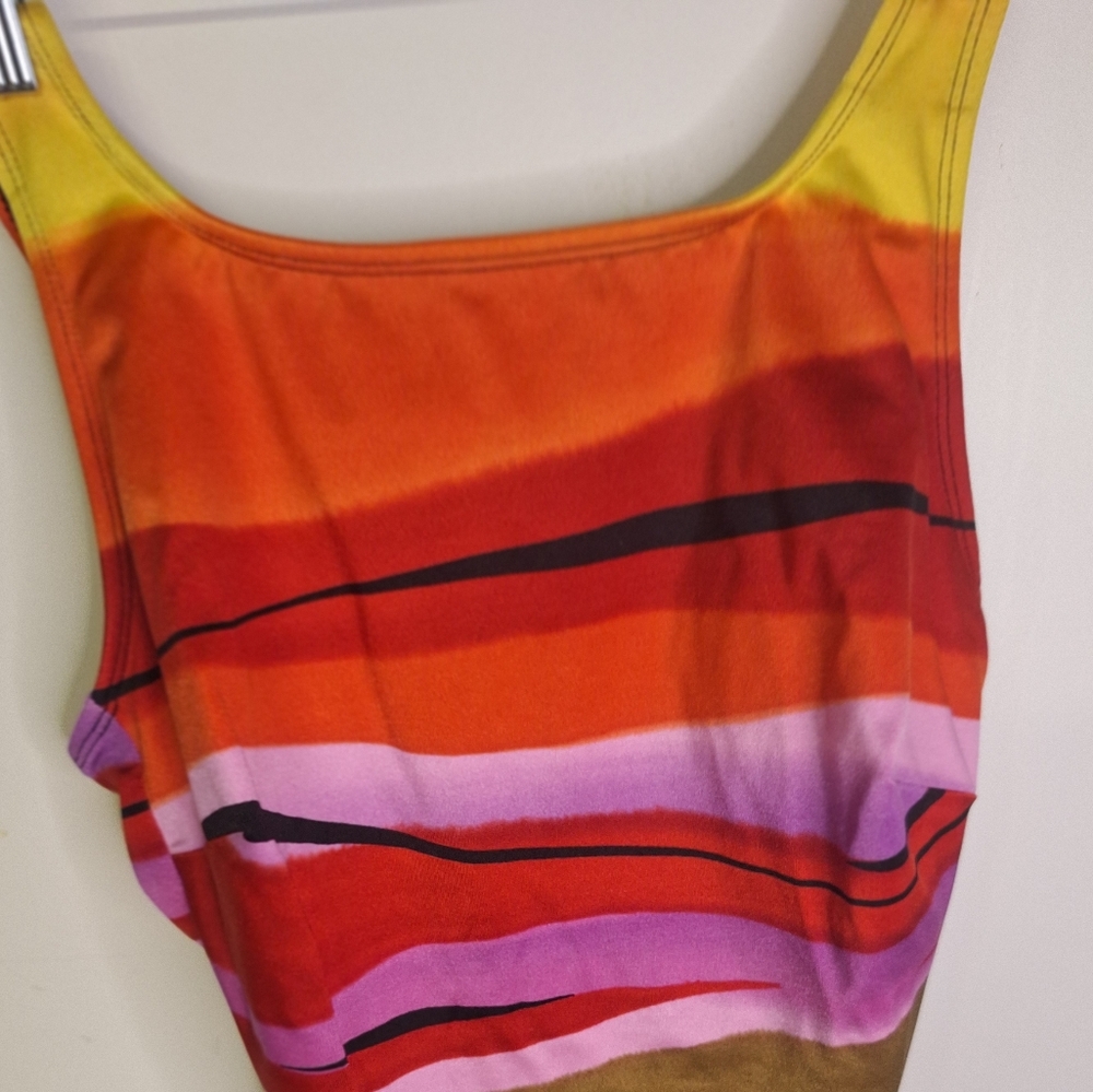 Take Control Women's One Piece Striped Swimsuit Size 10